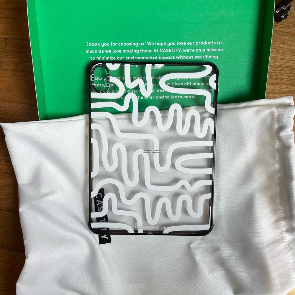 CASETiFY iPad case | White Line Art by Corey Paige Designs